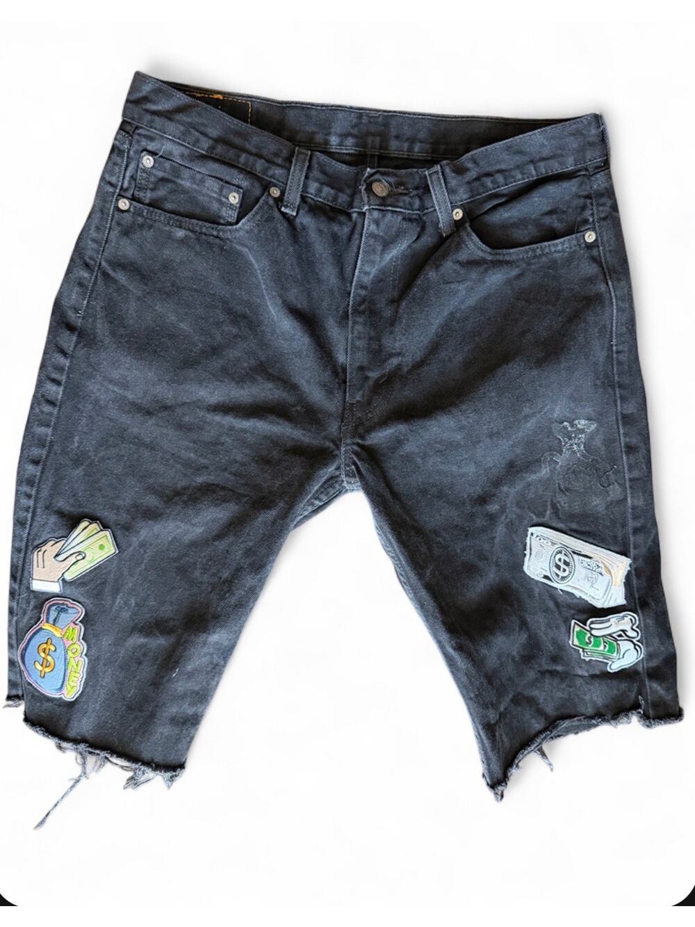 Vintage Levi's 550 Relaxed Fit Black Shorts Men's Size 36 10in Inseam Y2K Money